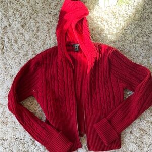 Forever 21 Vibrant Red Hooded Teddy Jacket